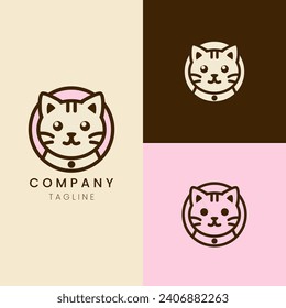 cute cat logo simple and minimalism