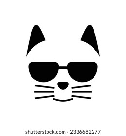cute cat logo template design. pet sign and symbol.