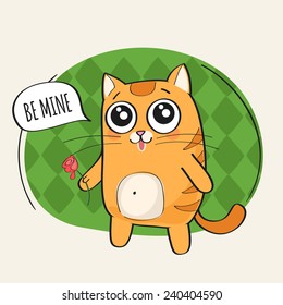 Cute cat in love