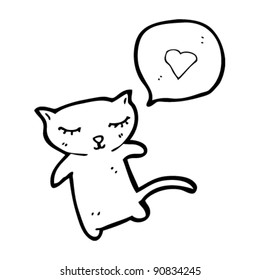 cute cat in love heart cartoon