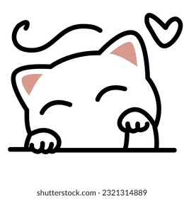 Cute Cat love vector icon maskot