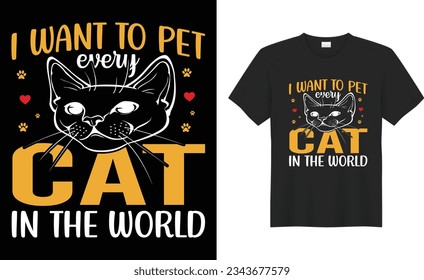 Cute Cat Lover vintage typography editable Print Ready Custom Vector T Shirt Design. Cats Best Gift, Best Cat Animal, Pet, Clothe, Tee, Print Graphic.  
