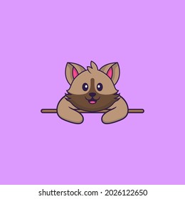 Cute cat lying down. Animal cartoon concept isolated. Can used for t-shirt, greeting card, invitation card or mascot.