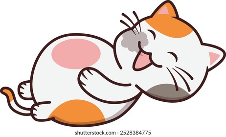 Cute Cat Lying Down Illustration