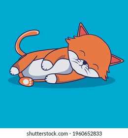 un gato lindo se acuesta con un hermoso color naranja