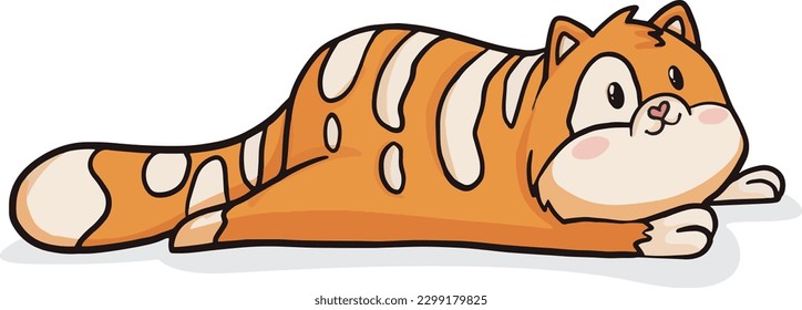 lindo gato tirado en el suelo