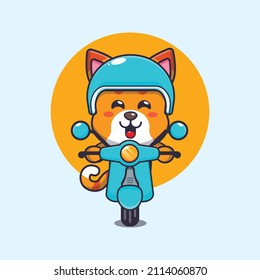 cute cat mascot cartoon character ride on scooter