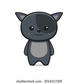 Cute cat mascot cartoon icon vector illustration. Design isolated flat cartoon style