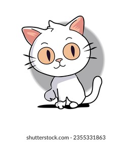 Cute Cat Mascot Cartoon Logo A Hand-Drawn Icon Illustration Character Fit for Every Business, Pet Store, Pet Shop, Toys, Food, and More