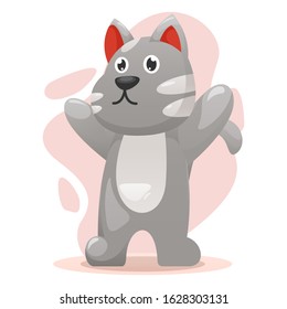 Cute cat mascot cartoon vector