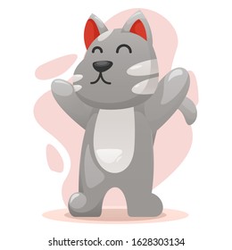 Cute cat mascot cartoon vector