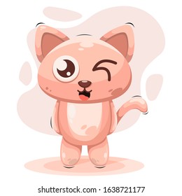 cute cat mascot cartoon vector