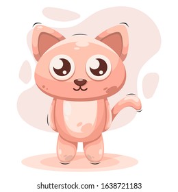 cute cat mascot cartoon vector