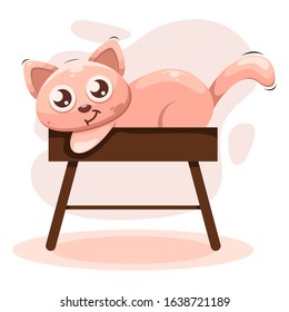 cute cat mascot cartoon vector