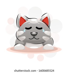 cute cat mascot expressions design vector