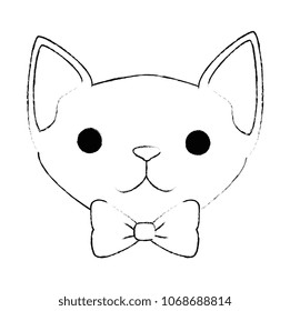 cute cat mascot head character