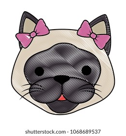 cute cat mascot head character