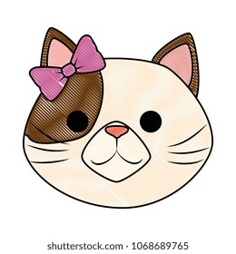 cute cat mascot head character