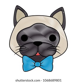 cute cat mascot head character