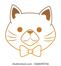 cute cat mascot head character