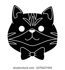 cute cat mascot head character
