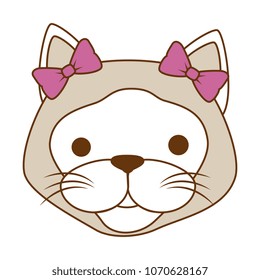 cute cat mascot head character