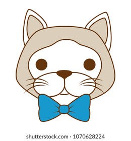 cute cat mascot head character