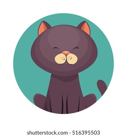 cute cat mascot icon