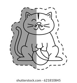 cute cat mascot icon vector illustration design