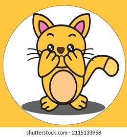 cute cat mascot illustration. Indonesia, salatiga 31 january 2022.