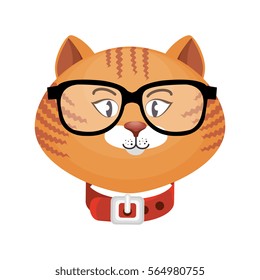 cute cat mascot isolated icon