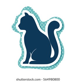 cute cat mascot isolated icon