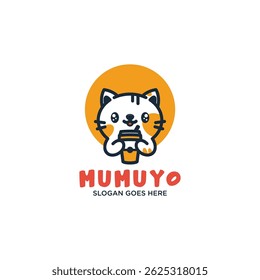 Cute Cat Mascot Logo Design