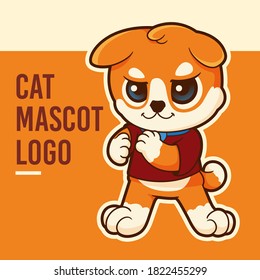 cute cat mascot logo template