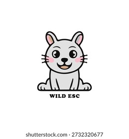 Ilustración vectorial linda del logotipo de la mascota del gato para la marca del animal doméstico