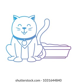 cute cat mascot with sand box