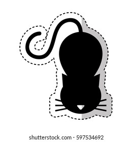 cute cat mascot silhouette isolated icon vector illustration design
