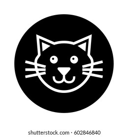 cute cat mascot silhouette isolated icon vector illustration design