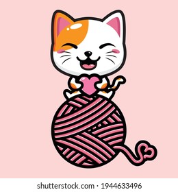 cute cat mascot vector design