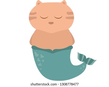 cute cat with a mermaid tail