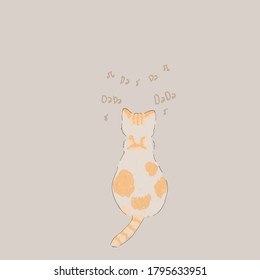 Estilo minimal de gato. ilustraciones de vectores