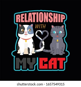 Cute Cat Modern Looking T Shirt Design or Cute Cat Logo