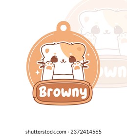 Cute Cat Name Tag Labels for pet necklace