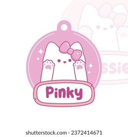 Cute Cat Name Tag Labels for pet necklace