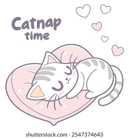 Cute Cat Nap Time Vector Design