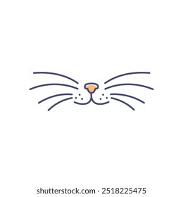 Cute cat nose. Simple illustration of a cat's nose with whiskers. Ideal for pet-themed projects.