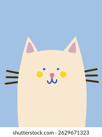 Gato bonito no fundo azul.