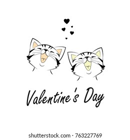 cute cat on love .vector illustration