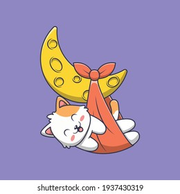 cute cat on the moon