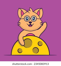 Cute cat is on the moon